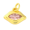 Rack Plating Brass Micro Pave Cubic Zirconia Charms KK-F881-04G-07-1