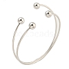 Non-Tarnish 304 Stainless Steel Wrap Cuff Bangle for Women BJEW-P331-17P-1