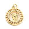 Brass Micro Pave Clear Cubic Zirconia Pendants KK-U007-01G-09-1