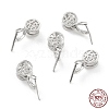 Rhodium Plated 925 Sterling Silver Ice Pick Pinch Bails STER-Z001-119P-1
