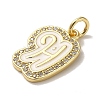 Brass Micro Pave Cubic Zirconia Pendants KK-K354-02G-H-2