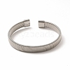 Non-Tarnish 304 Stainless Steel Flat Snake Chains Shape Open Cuff Bangle for Women BJEW-C0033-05P-2