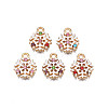 Christmas Rack Plating Alloy Enamel Pendants X-ENAM-N055-129-1