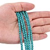 1 Strand Dyed Dark Cyan Round Synthetic Turquoise Beads Strands X-TURQ-G106-4mm-02E-2