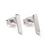 Tarnish Resistant Cuboid 304 Stainless Steel Stud Crawler Earrings EJEW-O052-45P-2