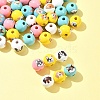 50Pcs 10 Colors Wood European Beads WOOD-FS0001-26-7