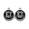 Platinum Plated Alloy Charms LS-ENAM-S118-02U-P-1