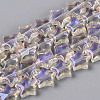 Electroplate Transparent Glass Beads Strands EGLA-N056-04A-A02-1