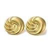 Ion Plating(IP) 304 Stainless Steel Flat Round Stud Earrings EJEW-I312-08G-2