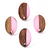 Resin & Walnut Wood Stud Earring Findings MAK-N032-004A-A04-1