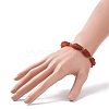 Natural Amber Irregular Nugget & Glass Beaded Stretch Bracelet BJEW-JB08622-3