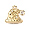 Brass Micro Pave Cubic Zirconia Charms LS-KK-H521-02B-G-1