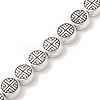 Tibetan Style Flat Round Alloy Bead Strands TIBEB-O007-09-NR-4