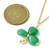 Saint Patrick's Day Clover Natural Malaysia Jade Pendant Necklace with 304 Stainless Steel Chains NJEW-JN04417-3