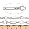 304 Stainless Steel Heart & Oval Link Chains CHS-B013-02P-2