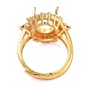 Rack Plating Oval Brass Micro Pave Cubic Zirconia Adjustable Ring Components KK-Q819-15G-01-3