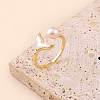 Natural Freshwater Pearl with Natural Shell Cuff Rings WGDDA1E-04-1