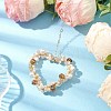 Heart Glass & Shell Pearl Beads Pendant Decorations HJEW-JM01984-2