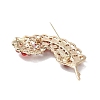 Leaf Alloy Pave Acrylic Rhinestone Brooch JEWB-C029-17A-2