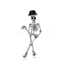 Halloween Skeleton with Hat Enamel Pins PW-WG1110E-04-1