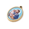 304 Stainless Steel Printed Religion Pendants STAS-G387-03G-12-2