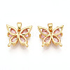 Brass Micro Pave Cubic Zirconia Charms KK-N254-226G-1