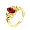 Horse Eye & Knot 304 Stainless Steel with Cubic Zirconia Finger Rings FS-WG8EA45-01-2