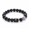 10MM Natural Black Onyx(Dyed & Heated) and Howlite Beaded Stretch Bracelets RH2290-11-1