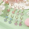 Alloy Enamel Flower Dangle Leverback Earrings EJEW-JE05593-2