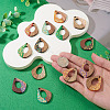 14Pcs 7 Colors Opaque Resin and Walnut Wood Pendants RESI-TA0005-11-7