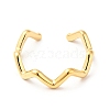 Ion Plating(IP) 304 Stainless Steel Wave Open Cuff Ring for Women X-RJEW-I085-13P-01-2
