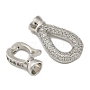 Brass Micro Pave Clear Cubic Zirconia Fold Over Clasps KK-A230-09P-2