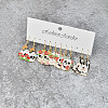 5 Pairs Halloween Skull Alloy Enamel Dangle Earrings FS-WGBF0DA-01-3