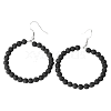 Fashionable Natural Lava Rock Hoop Earrings for Women KJ9273-7-1