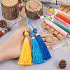  28Pcs 14 Colors Polyester Tassel Big Pendants Decorations HJEW-TA0001-07-6