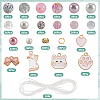DIY Alloy Enamel Cat Charms & Glass Beads Bracelets Making Kits DIY-SC0030-79-2