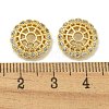 Rack Plating Brass Micro Pave Clear Cubic Zirconia Bead Caps KK-K386-12G-3