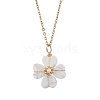 Natural & Synthetic Mixed Gemstone Clover Pendant Necklaces NJEW-JN05132-3