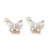 Brass Micro Clear Cubic Zirconia Pendants ZIRC-H101-04G-1