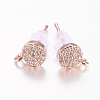 Brass Micro Pave Cubic Zirconia Stud Earring Findings ZIRC-E132-11B-RG-1