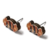 Wood Stud Earrings EJEW-Z054-02C-1