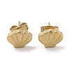Ion Plating(IP) 304 Stainless Steel Shell Shaped Stud Earrings for Women EJEW-G389-01G-1