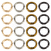 24Pcs 4 Colors Alloy Spring Gate Rings FIND-HS0001-26C-1