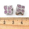 Butterfly Brass Micro Pave Cubic Zirconia European Beads KK-C086-16P-01-3