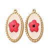 304 Stainless Steel & Cloth Embroidered Pendants FB-CBAFBAF-11G-01-1