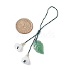 Imitation Jade Glass & Natural Green Aventurine  Pendant Mobile Straps HJEW-JM01900-2