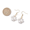 Round Shell Pearl Beads Dangle Earrings EJEW-JE06318-01-2