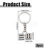 3Pcs Zinc Alloy Keychains KEYC-FH0001-74-2