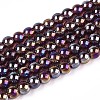 Electroplate Transparent Glass Beads Strands GLAA-T032-T4mm-AB19-1