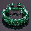 Sparkling Round Glass Braided Bead Bracelet BJEW-SW00082-10-9